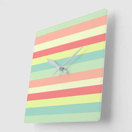 Sommerstreifen Quadratische Wanduhr (Winkel)