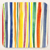 Sommerstreifen Rechteckiger Pappuntersetzer (Vorderseite)