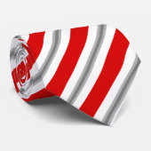 Sommerstreifen - tiefrotes weißes und Grau/Grau Krawatte (Gerollt)