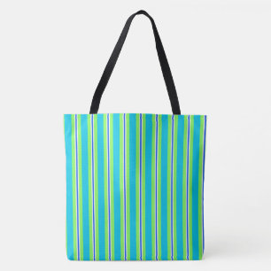 Sommerstreifen - türkis und lila grün tasche