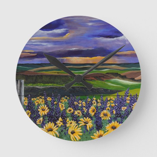 Sommersturm Runde Wanduhr (Vorderseite)
