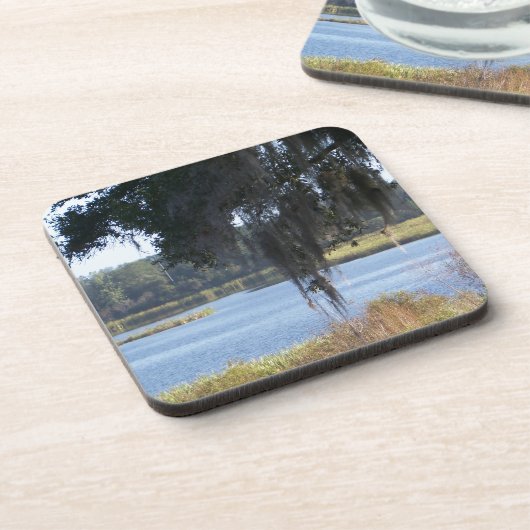 Sommersüdliche Seespiegelung Getränkeuntersetzer (Linke Seite)