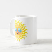 Sommersun-Cartoon mit der Sonnenbrille-Tasse Kaffeetasse (Vorderseite Links)