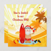 Sommersurfing Santa Einladung (Vorne/Hinten)