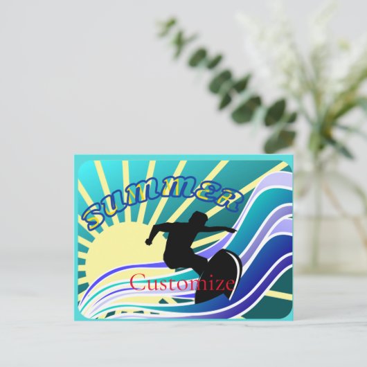 Sommersurfspass Thunder_Cove Feiertagspostkarte (Stehend Vorderseite)