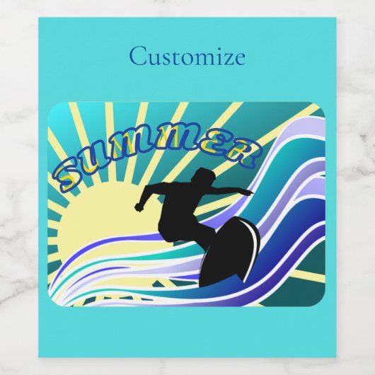 Sommersurfspass Thunder_Cove Weinetikett (Einzelnes Label)