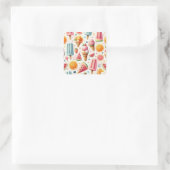 Sommersüße Flucht Quadratischer Aufkleber (Tasche)