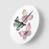 Sommersüße Schmetterlinge Runde Wanduhr (Winkel)