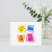 Sommersymbole Postkarte (Stehend Vorderseite)