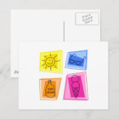 Sommersymbole Postkarte (Vorne/Hinten)
