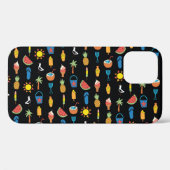 Sommersymbole Schwarzer Nahtloser Hintergrund Case-Mate iPhone Hülle (Rückseite (Horizontal))