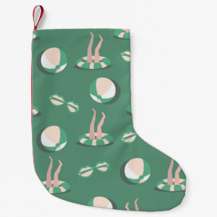Sommersymbole: Vintag Nahtlose Wiederholung Kleiner Weihnachtsstrumpf