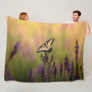 Sommerszene, Schmetterling und Loosestrife Fleecedecke