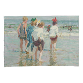Sommertag am Brighton Beach (von E.H. Potthast) Kissenbezug