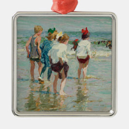 Sommertag am Brighton Beach (von E.H. Potthast) Ornament Aus Metall