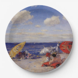 Sommertag am Meer (Strandlandschaft) Pappteller