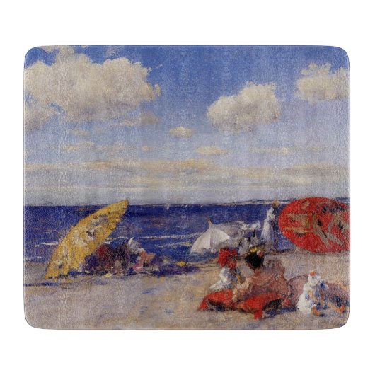 Sommertag am Meer (Strandlandschaft) Schneidebrett (Vorderseite)