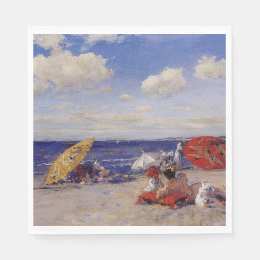 Sommertag am Meer (Strandlandschaft) Serviette (Vorderseite)