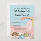 Sommertag am Strand 18. Geburtstagsparty Einladung (Vorderseite)
