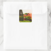 Sommertag in Dalarna Quadratischer Aufkleber (Tasche)