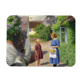 Sommertag in Dänemark (Mutter und Tochter) Magnet