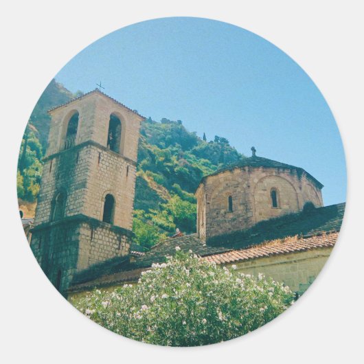 Sommertag in Kotor - Montenegro Runder Aufkleber (Vorderseite)