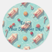 Sommertag Runder Aufkleber (Vorderseite)