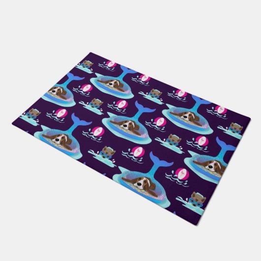 Sommertage der Hunde Fußmatte (Schrägansicht)