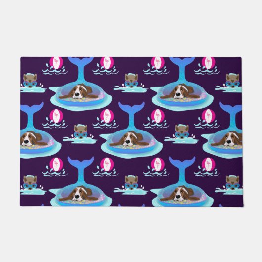 Sommertage der Hunde Fußmatte (Vorderseite)