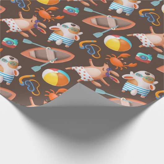 Sommertage der Hunde Geschenkpapier (Ecke)