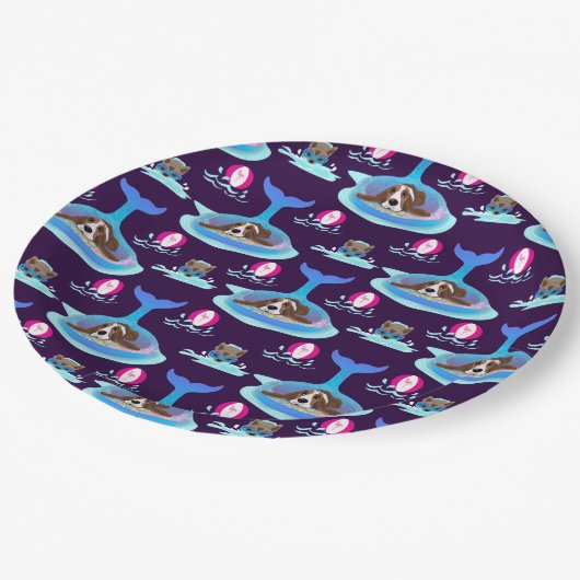 Sommertage der Hunde Pappteller (Schrägansicht)