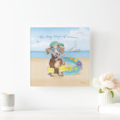 Sommertage der Hunde Quadratische Wanduhr (Zuhause)