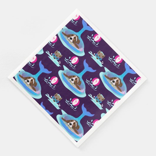 Sommertage der Hunde Serviette (Ecke)