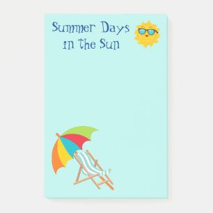 Sommertage in den Nachhinein der Sonne Post-it Klebezettel