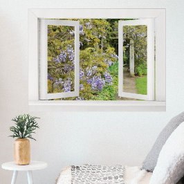 Sommertage - Open Window View mit Blue Wisteria Poster