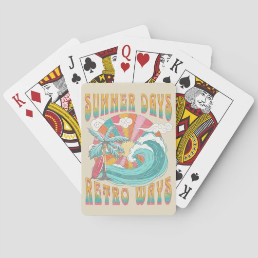 Sommertage, Retro-Methoden Textdesign Spielkarten (Rückseite)