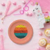 Sommertage Retro Sun Pappteller (Party)