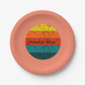 Sommertage Retro Sun Pappteller (Vorderseite)