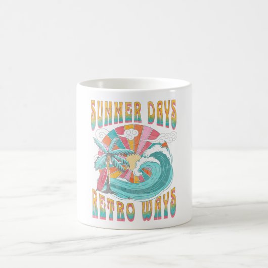 Sommertage, Retro-Wege Textgestaltung Kaffeetasse (Mittel)