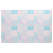 Sommertage Rosa Rosen Faux-Patchwork-Muster Stoff (Fat Quarter (45,7 x 55,9 cm))