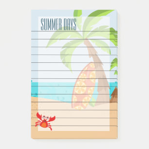 Sommertage, Sand und Brandung Post-it Klebezettel