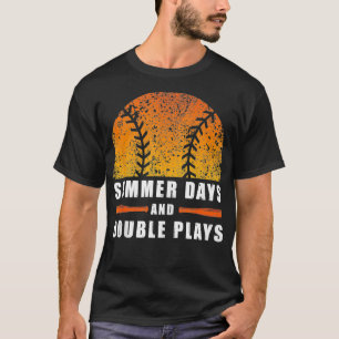Sommertage und Doppelspiele Softball Männer Frauen T-Shirt