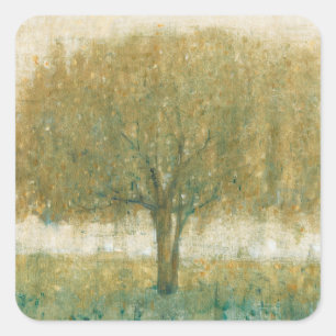 Sommertages Tree II Quadratischer Aufkleber