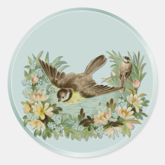 Sommerteich Runder Aufkleber (Vorderseite)