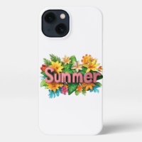 Sommertext - farbenfrohe Sommer-Blume - Illustrati