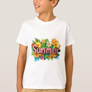 Sommertext - farbenfrohe Sommer-Blume - Illustrati T-Shirt