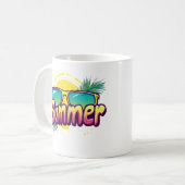 Sommertext - farbenfrohe Sommersonnenbrille Kaffeetasse (Vorderseite Links)