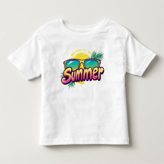 Sommertext - farbenfrohe Sommersonnenbrille Kleinkind T-shirt (Vorderseite)