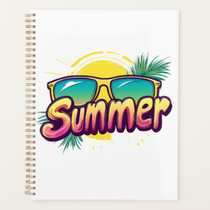 Sommertext - farbenfrohe Sommersonnenbrille Planer