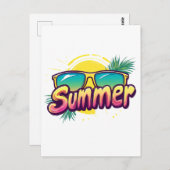 Sommertext - farbenfrohe Sommersonnenbrille Postkarte (Vorne/Hinten)